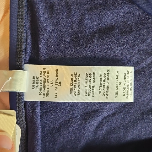 Tommy Bahama Pearl High Waist Side Shirred Bikini Bottom, Mare Navy, Large, NWT - Picture 13 of 13